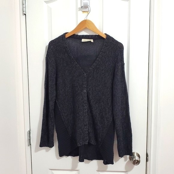 Black Grey Knit Cardigan - Picture 3 of 6